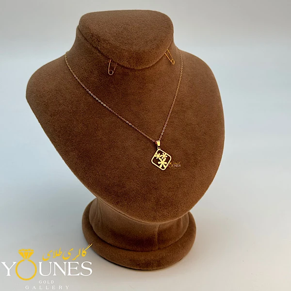 آویز سه گل لوزی طلا لیزری